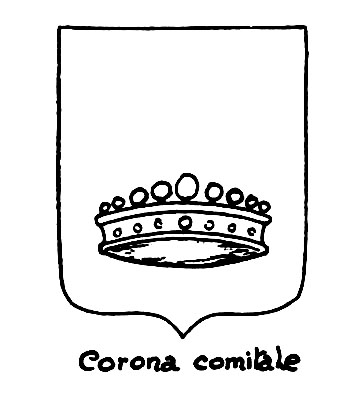 Imagen del término heráldico: Corona comitale